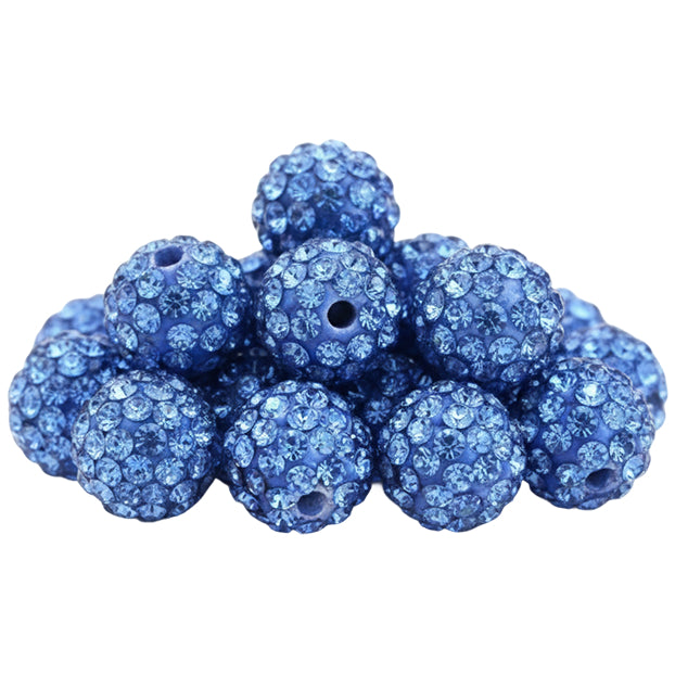 10mm White Rhinestone Beads for Jewelry Making Round Disco Crystal Beads for DIY Bracelets, Earrings and Necklaces