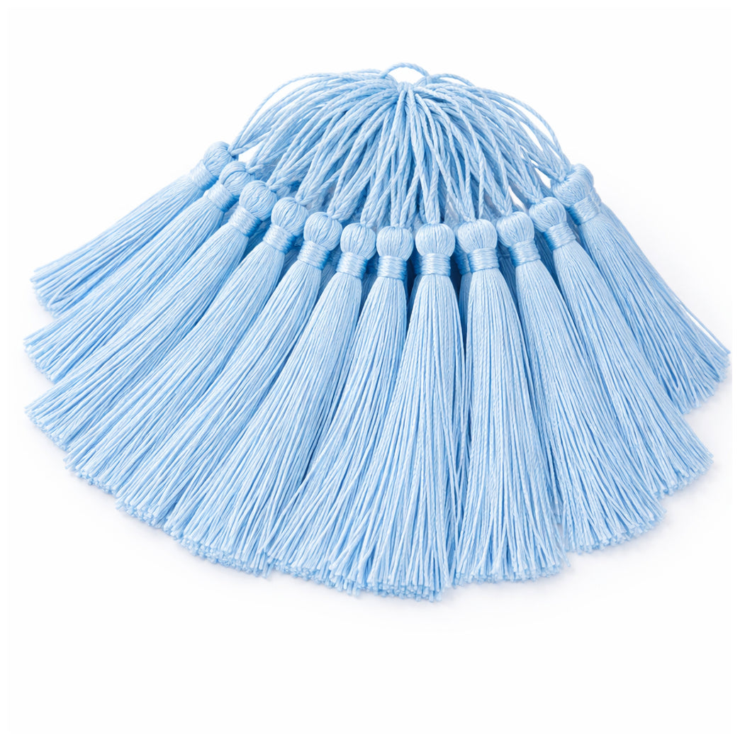 Mini Tassels with Loops 5 Inch Polyester Silky Tassels for Bookmarks and Crafts, Pack of 120
