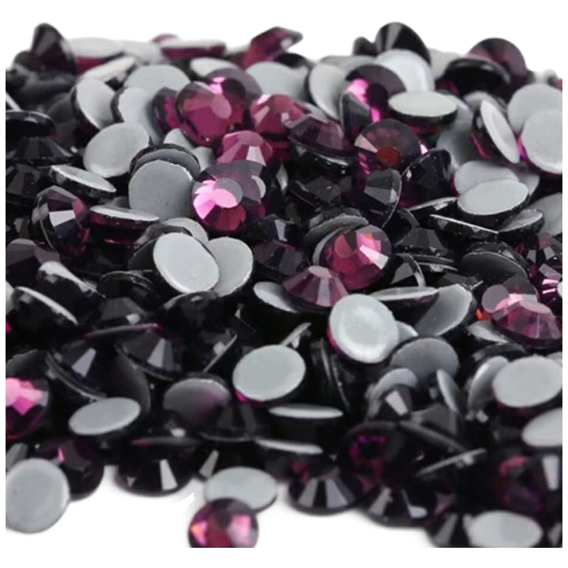 Flat Back Rhinestones Round Gems for Nail Art Clothing Crafts Glue Fix Decorations, Pack of 1440