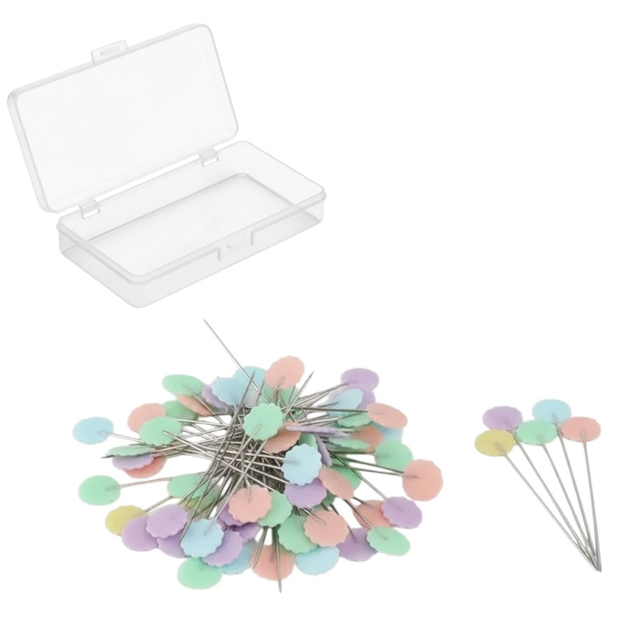 Flat Head Sewing Pins 2.16 Inch Straight Quilting Pins with Transparent Box for Crafts and Dressmaking
