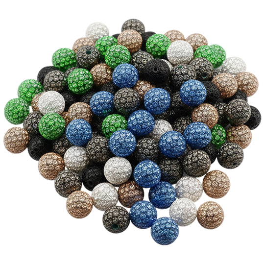 Sparkle Rhinestone Clay Beads Round Disco Spacer Beads for Jewelry Making, Bracelets, Earrings and DIY Craft Projects