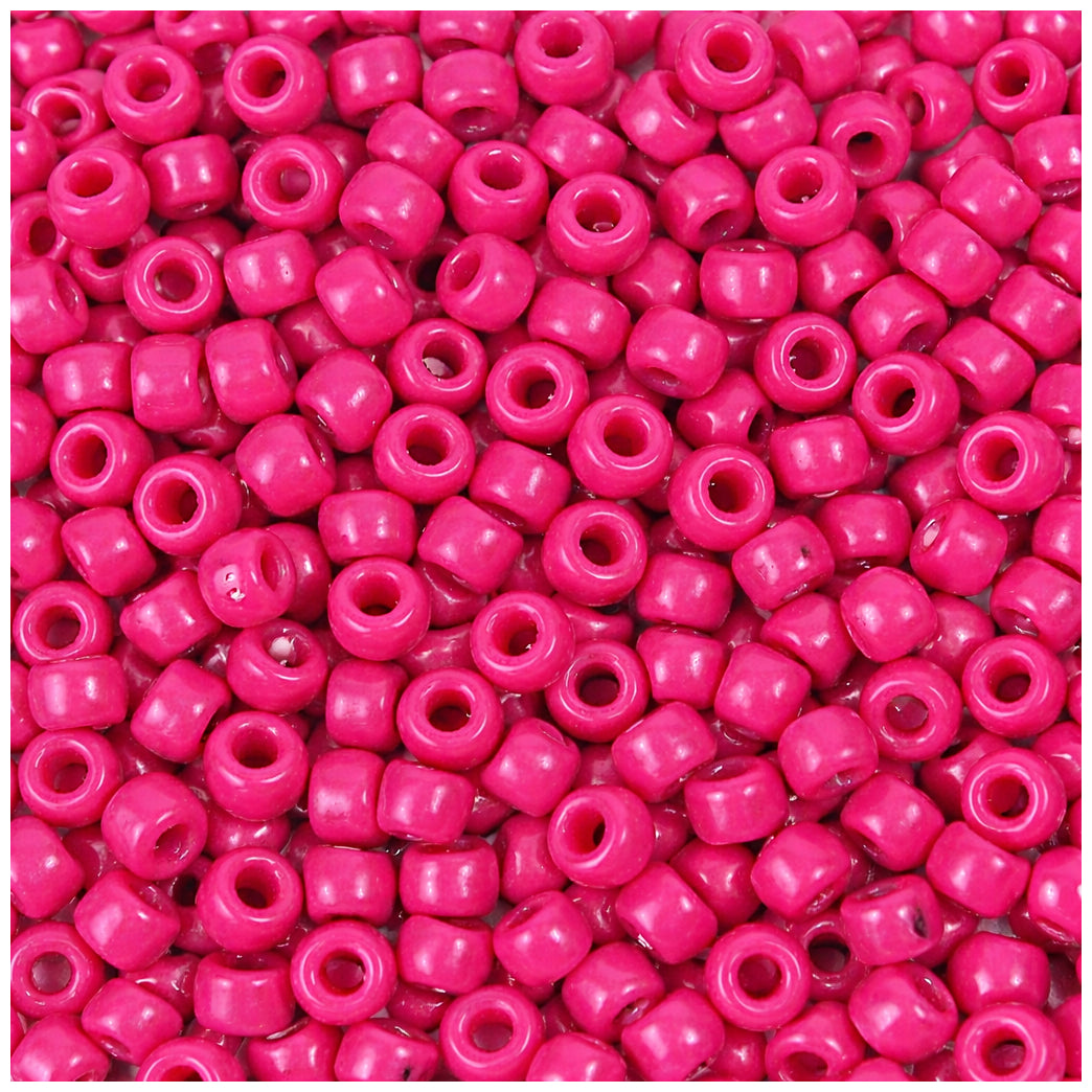 9mm Plastic Pony Beads for Bracelets Necklaces Hair Jewelry Crafts, Pack of 1000