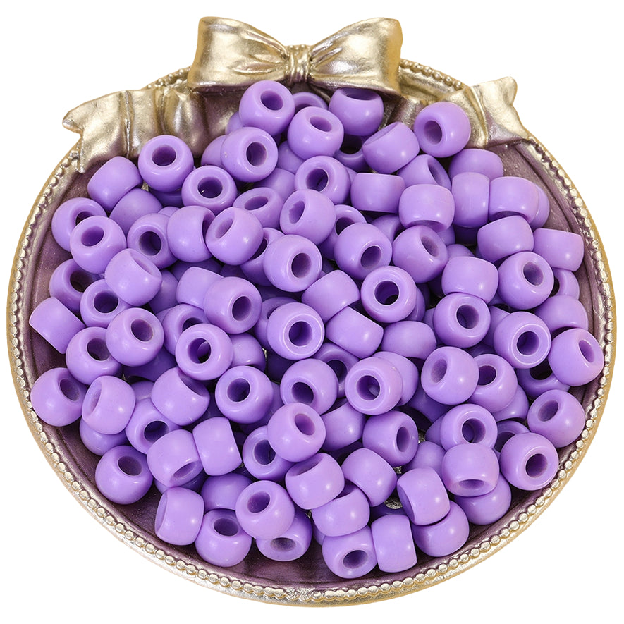 Acrylic Pony Beads 9mm Large Hole Plastic Beads for Bracelets Hair Braids Crafts DIY Projects, Pack of 1000