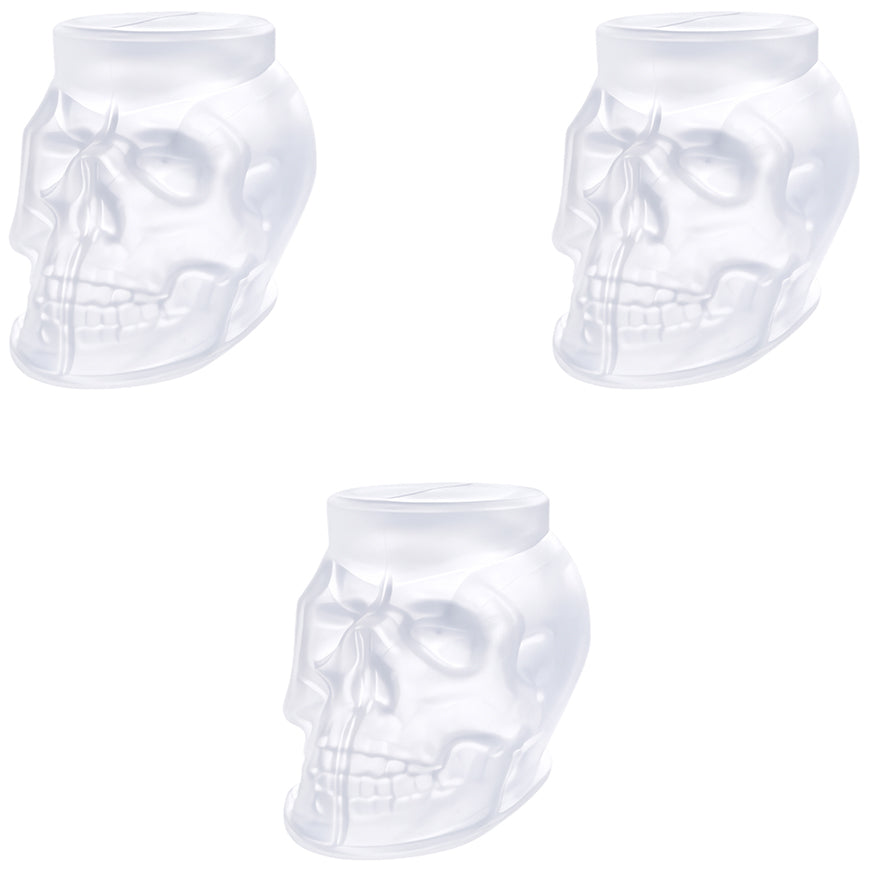 3D Skull Resin Molds Flexible Clear Silicone Head Molds for Resin Soap Candle Wax Casting Halloween Decor, Pack of 3