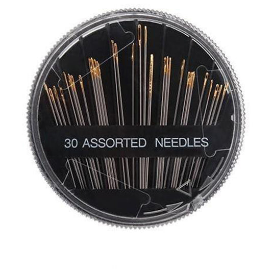 Sewing Needle Set with Safe Storage Container for Hand Sewing Crafts, Pack of 30