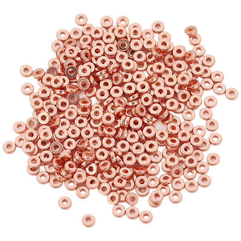 6mm Gold Flat Round Spacer Beads Disc Loose Beads for Diy Jewelry Bracelet Necklace Crafts, Pack of 1000