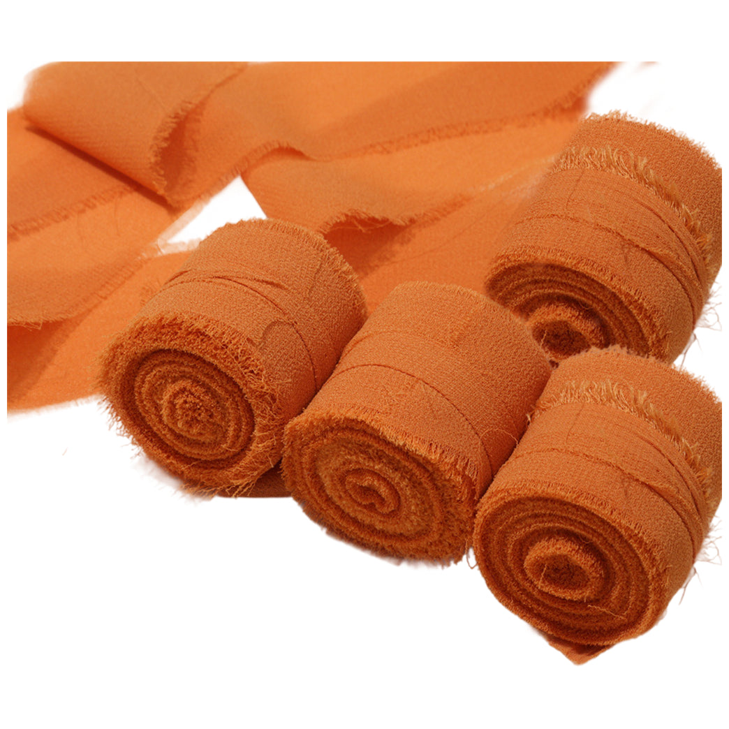 Chiffon Ribbon Rolls 1.5 Inch 5.5 Yards for Gift Wrapping Weddings Parties Floral DIY Crafts, Pack of 4