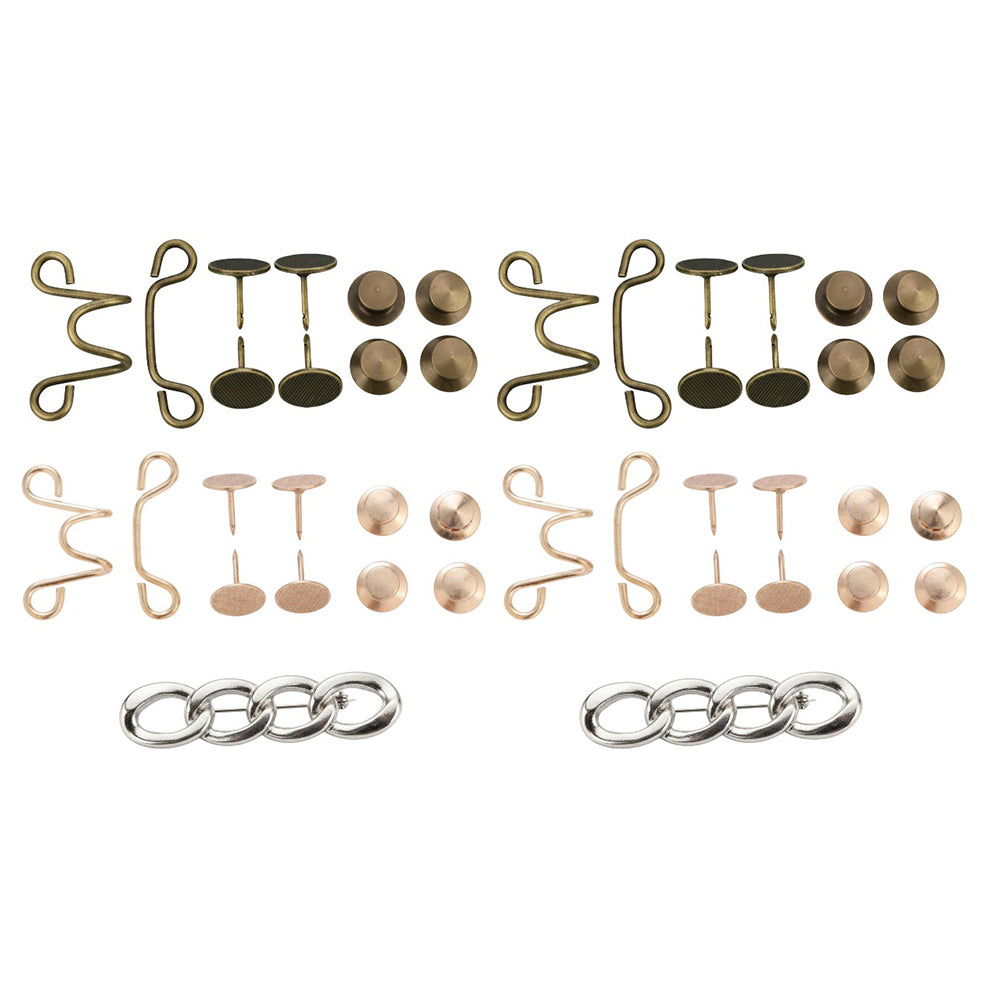 4 Sets Waist Cinching Buckles and 2pcs Pin Waist Cincher Clips for Jeans Dresses Skirts No Sew