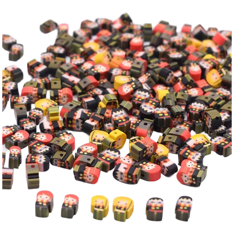 Mouse Head Polymer Clay Beads 10mm Mixed Spacer Beads for DIY Jewelry Making, Pack of 100