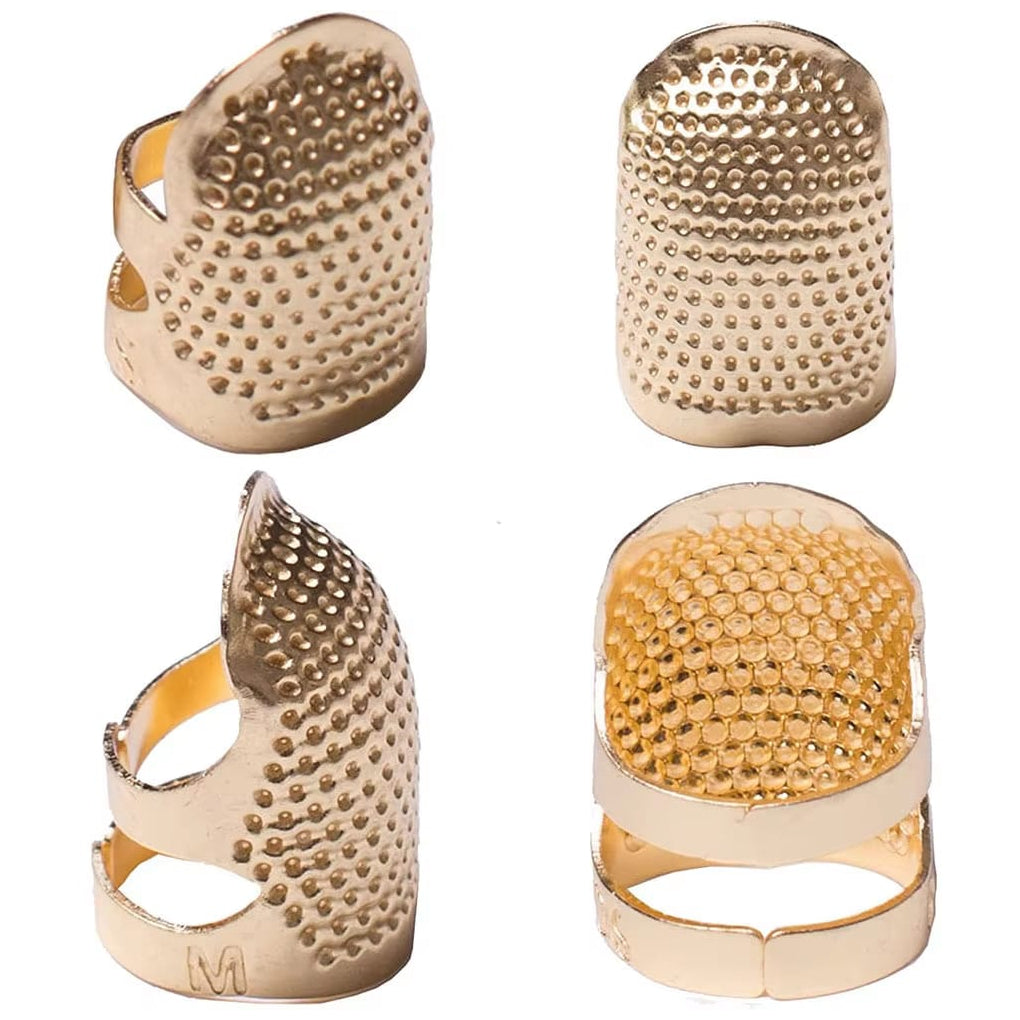 Adjustable Metal Sewing Thimbles Finger Protectors for Quilting Needlework Crafts Small Medium, Pack of 4