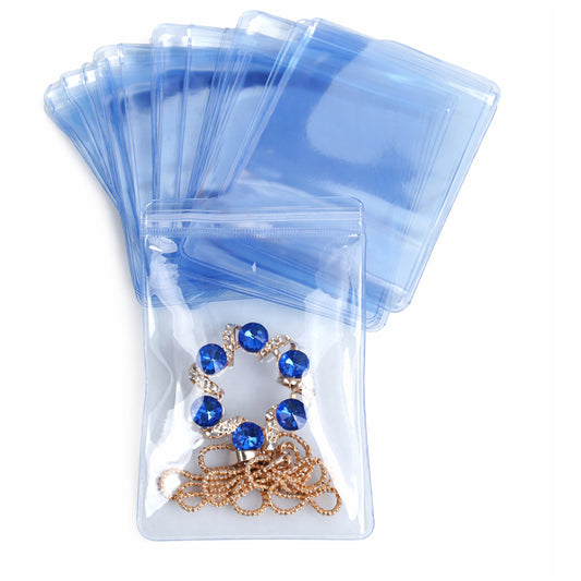 Anti Tarnish Jewelry Storage Bags Clear EVA Zipper Pouches for Travel Rings Earrings Bracelets Organizers, Pack of 30