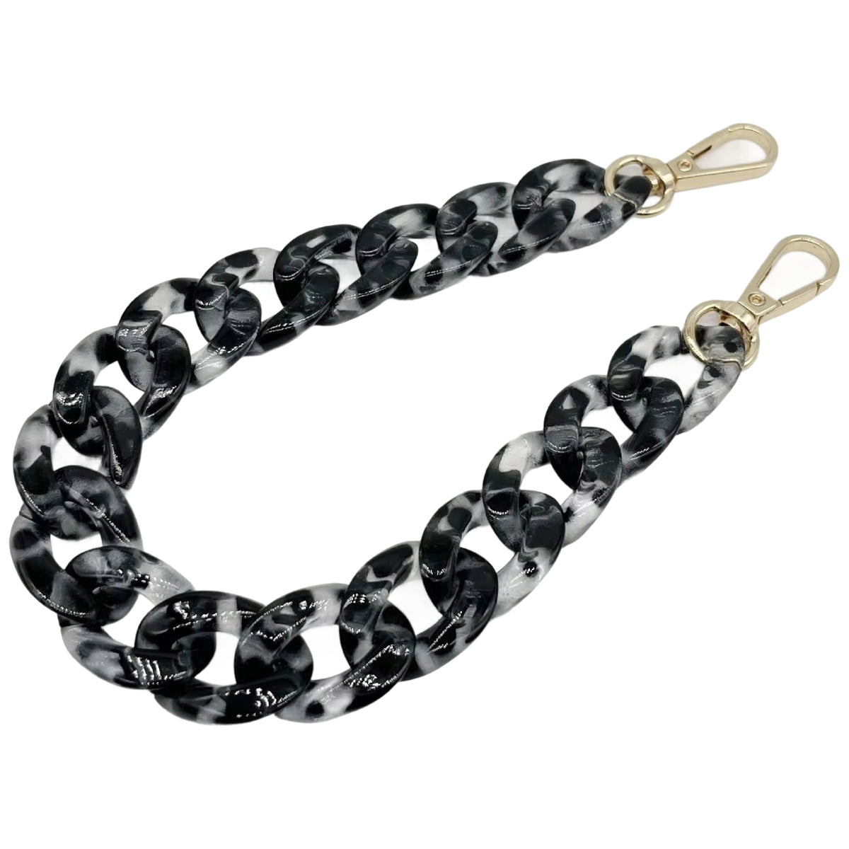 Large Acrylic Flat Chain Strap 14.57 Inch Replacement Handle for Handbags, Purses, and DIY Crafts