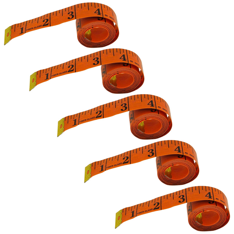 60-Inch Soft Measuring Tape Double-Sided Tailor Ruler for Sewing, Body, and Craft Use, Pack of 5