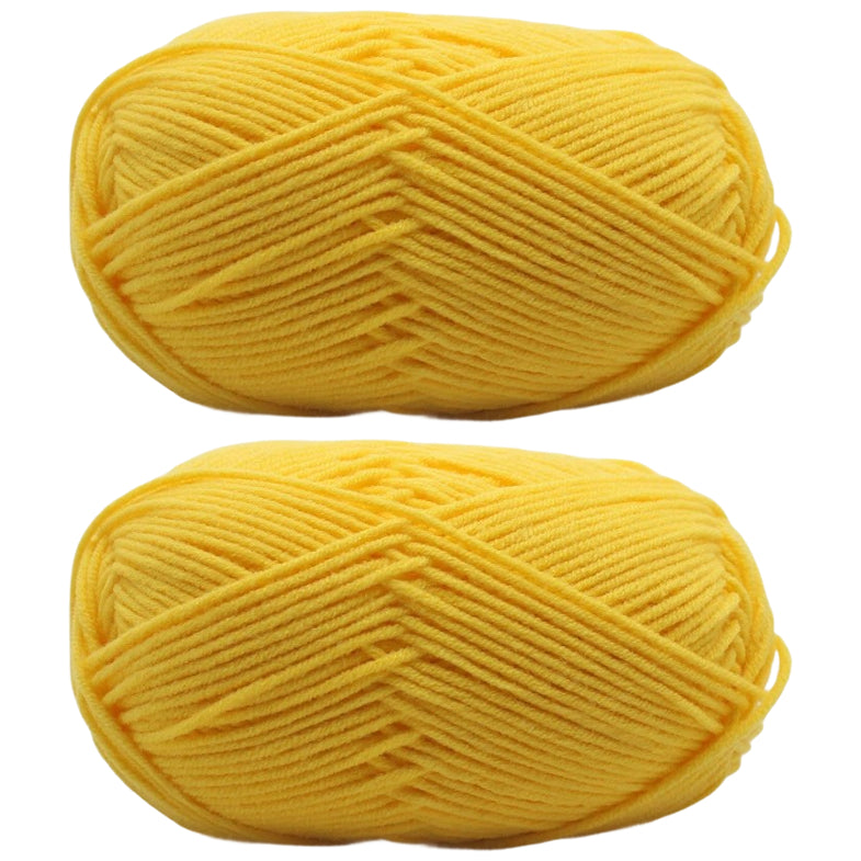 Milk Cotton Yarn 2mm Medium 4 Ply for Crochet Knitting and DIY Crafts, 50 Grams/1.76oz 140 yards, Pack of 2