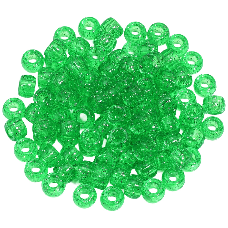 Plastic Pony Beads 6x9mm for Hair Braiding Bracelets Keychains and DIY Crafts, Pack of 300