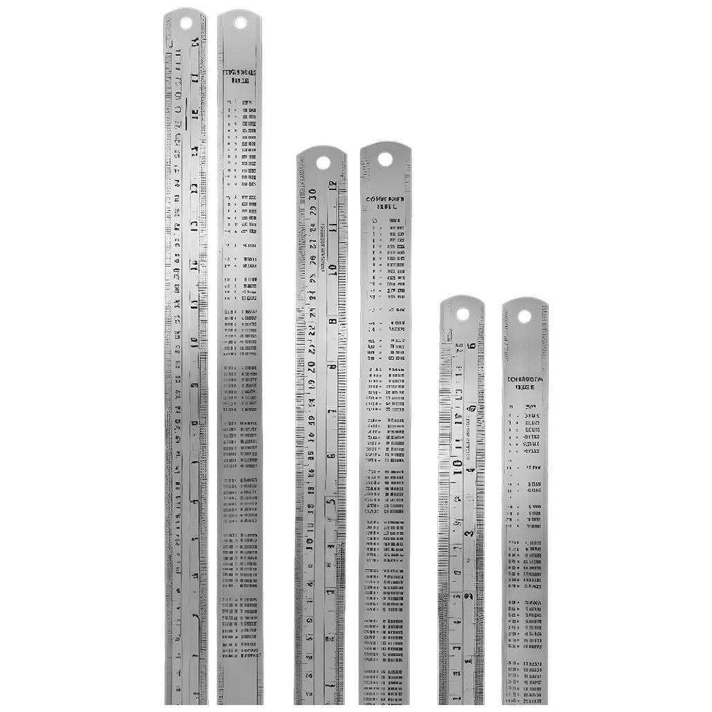 Stainless Steel Ruler with Conversion Table Metal Measuring Rule for School Office Engineering and DIY Use