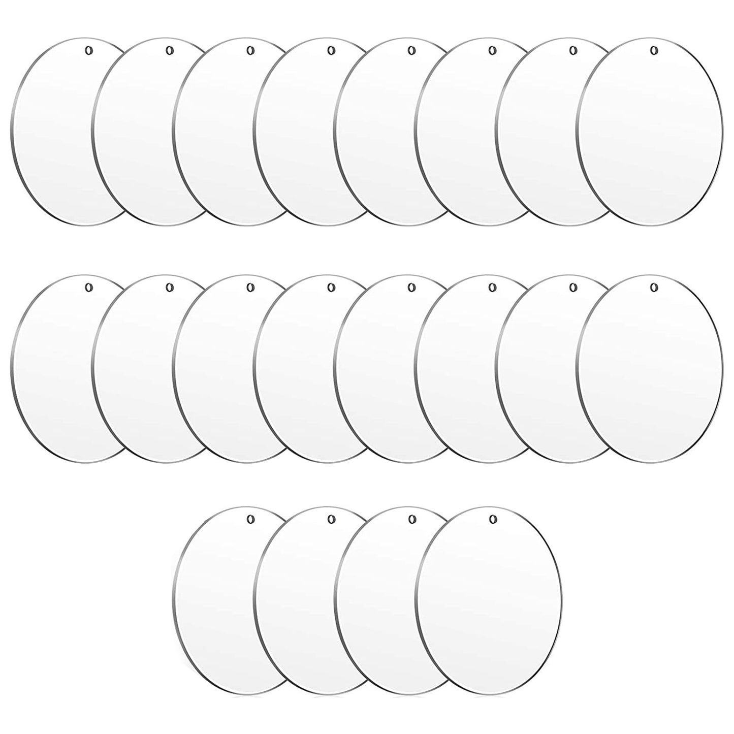 Clear Round Acrylic Blanks with Holes for DIY Christmas Ornaments Crafting and Painting, Pack of 20