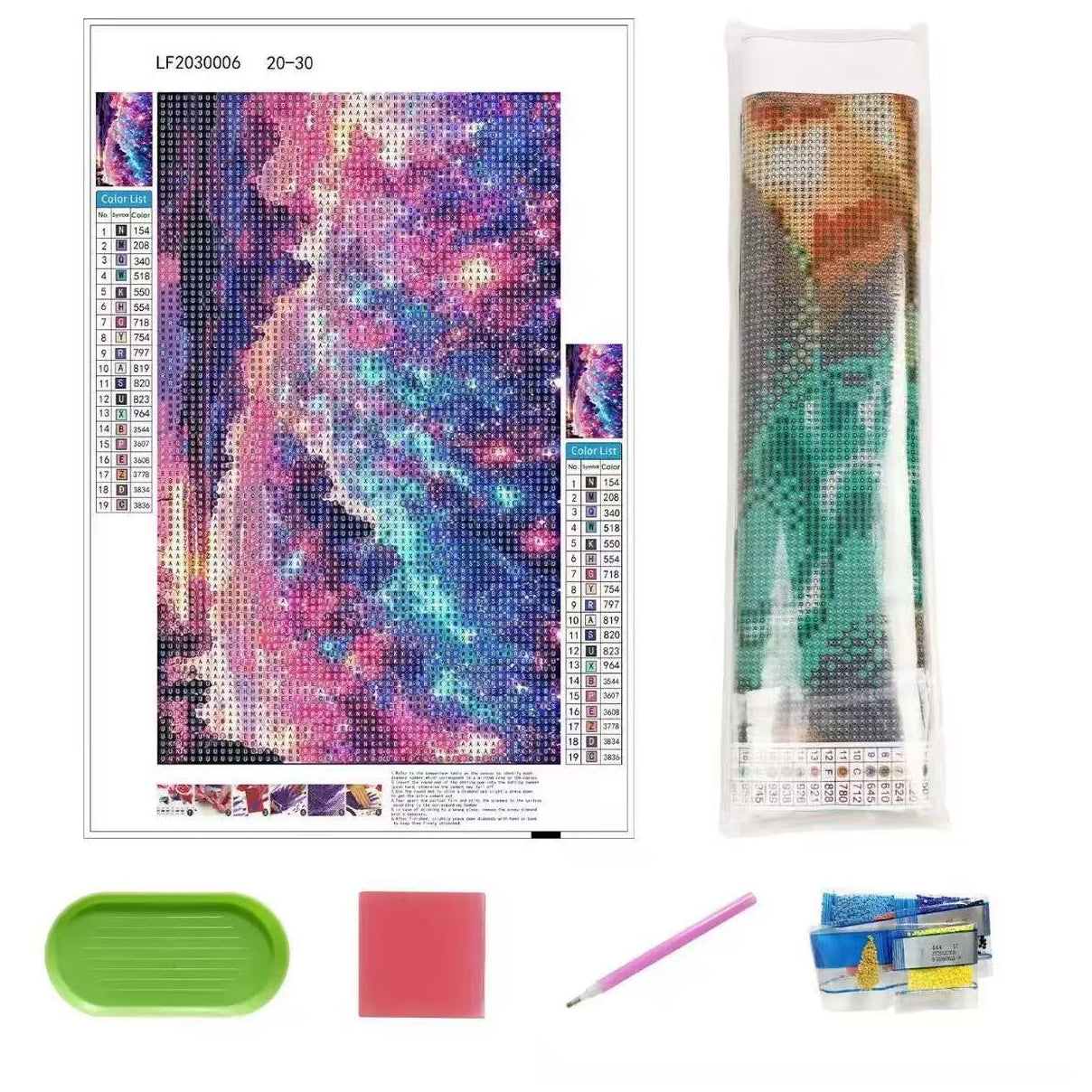 5D Full Drill Diamond Painting Kit 30x40cm HD Canvas with Tools for DIY Wall Decor Gift Crafts