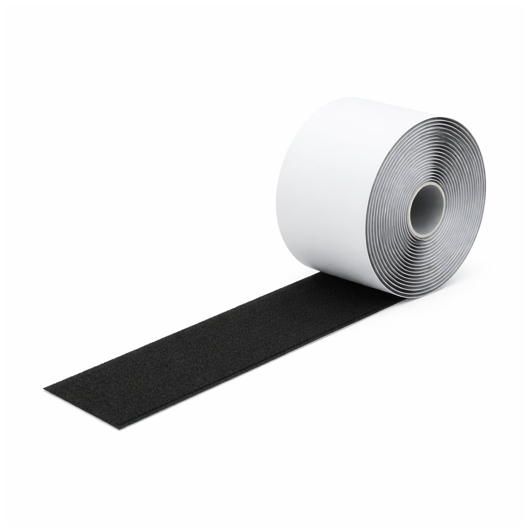 Heavy Duty Black Hook and Loop Adhesive Tape Strips 13.12 Feet Strong Interlocking Fastener Roll