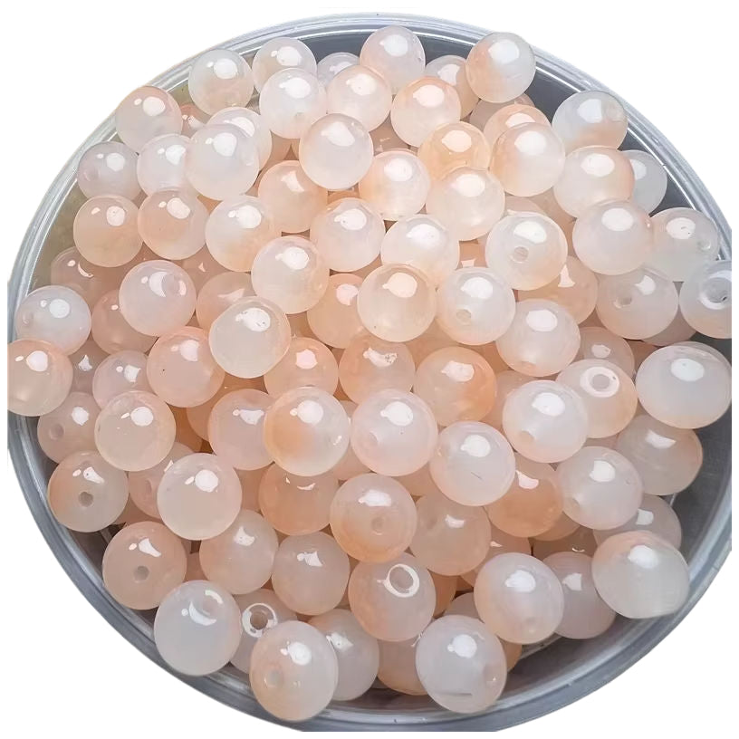 8mm Glass Beads for Bracelet Design and DIY Jewelry Craft Projects, Pack of 100