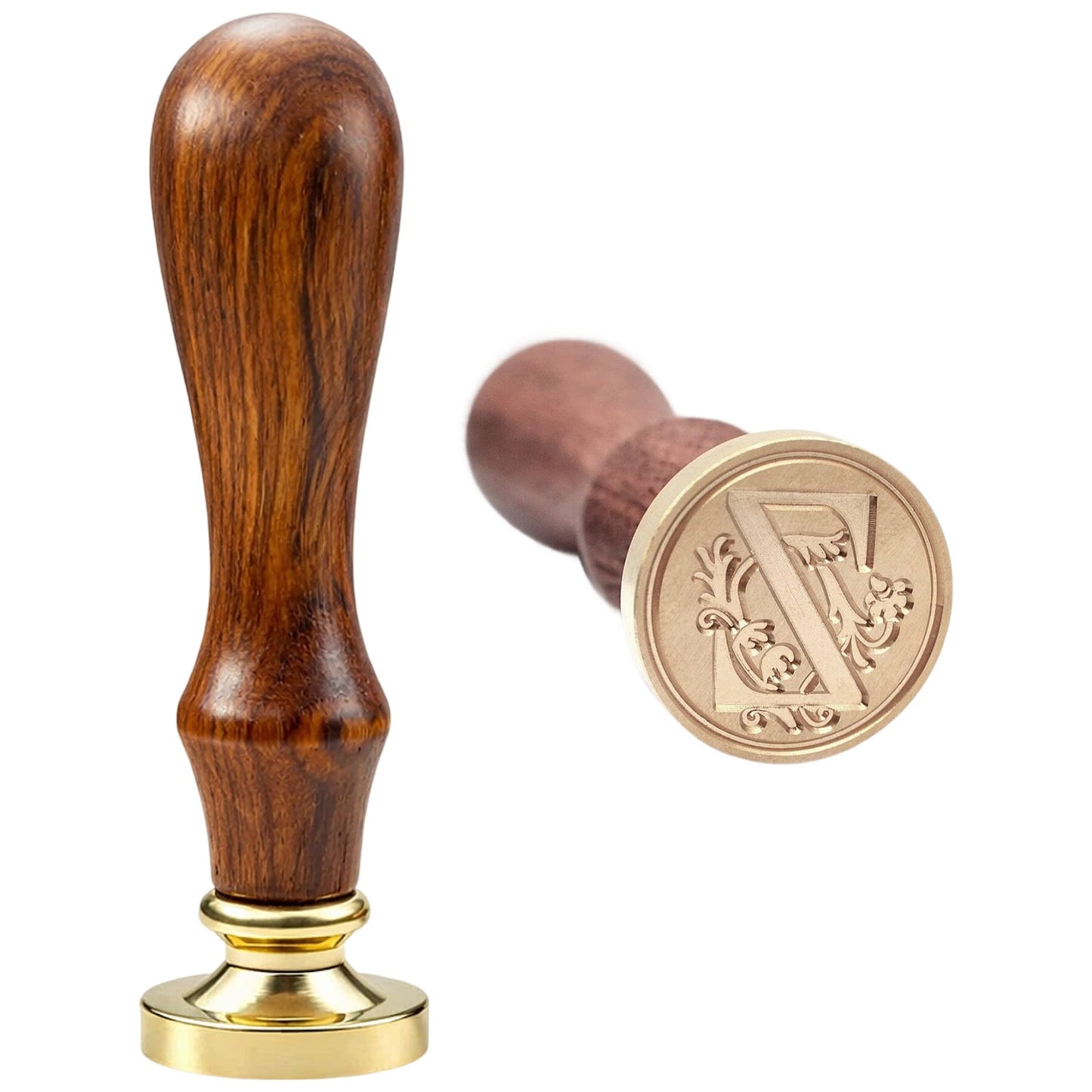 Traditional Initial Alphabet Wax Seal Stamp Brass Head Wooden Handle for Cards Envelopes Gift Wrap Wedding Invitations