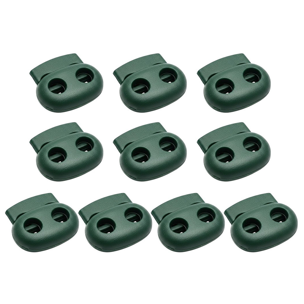 Double Hole Plastic Spring Cord Lock Toggles for Drawstrings Paracord Shoelaces and Elastic Bungee Rope