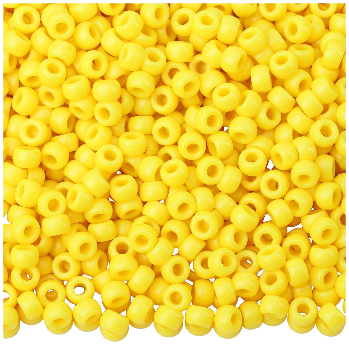 Plastic Pony Beads 6x9mm for Hair Braiding Bracelets Keychains and DIY Crafts, Pack of 300