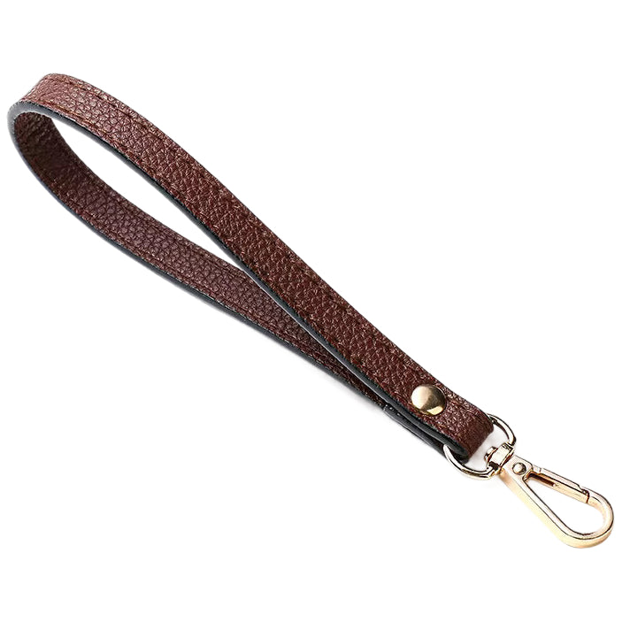 PU Leather Wristlet Strap with Metal Clasp, Replacement Hand Strap for Wallets, Purses, Clutches, and Keys