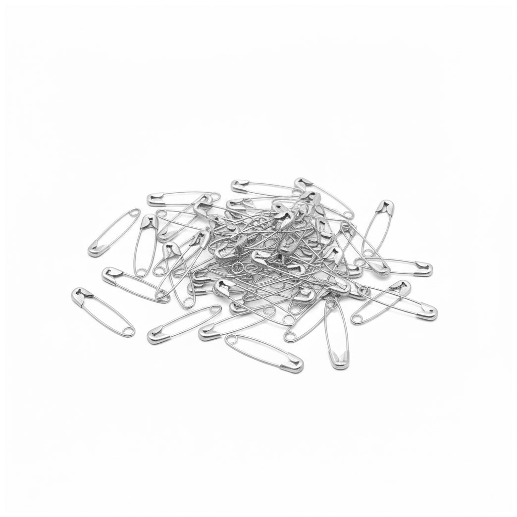 Heavy Duty Steel Safety Pins for Sewing, Crafts, Fashion and First Aid Kits, Pack of 100
