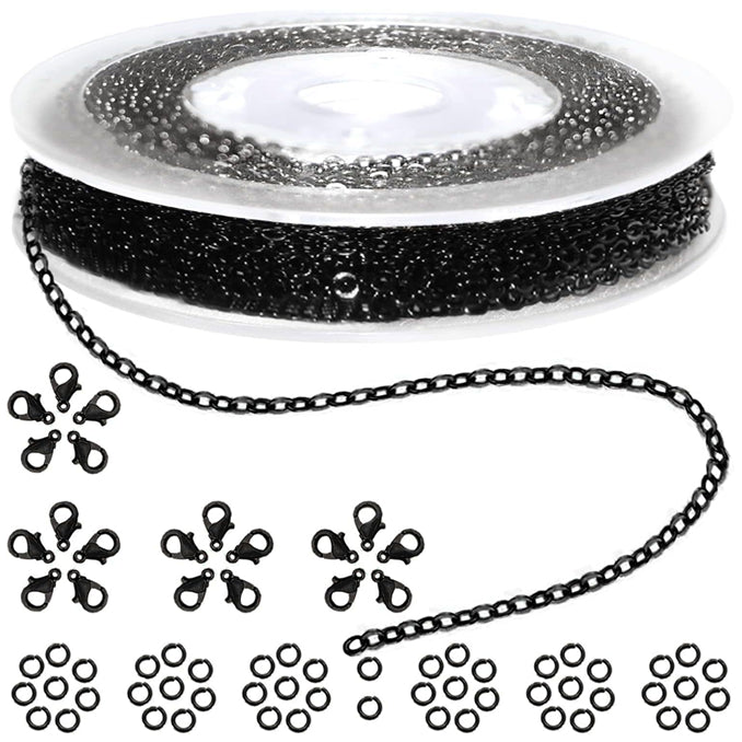 Plated Iron Rolo Link Cable Chain Roll for Jewelry Making Necklace Bracelet and DIY Craft Supplies