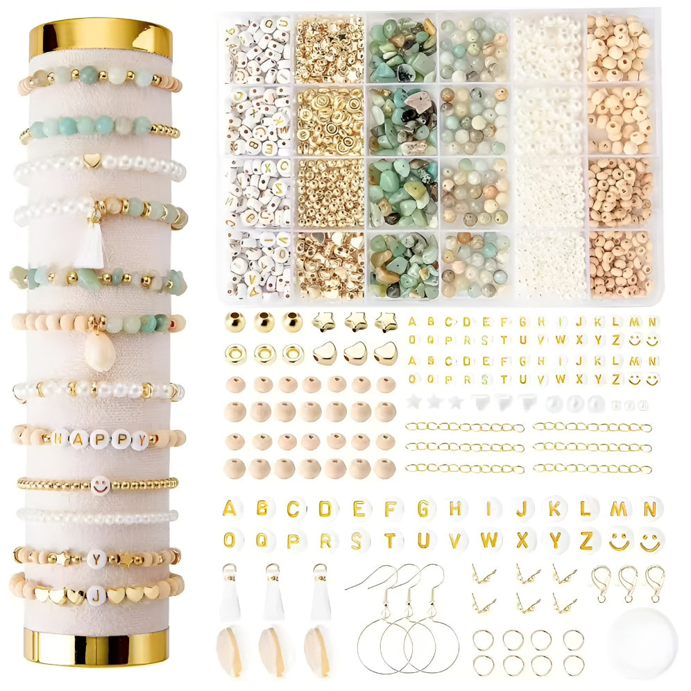 Natural Stone Beads Jewelry Making Kit Irregular Gemstone Supplies for DIY Bracelets Necklaces Earrings Adults