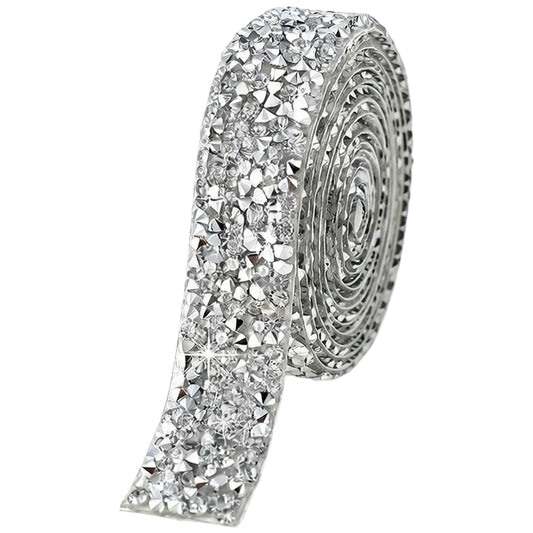 1 Yard Self Adhesive Rhinestone Ribbon Roll Resin Crystal Trim for Crafts Clothing Bags Shoes DIY Decorations
