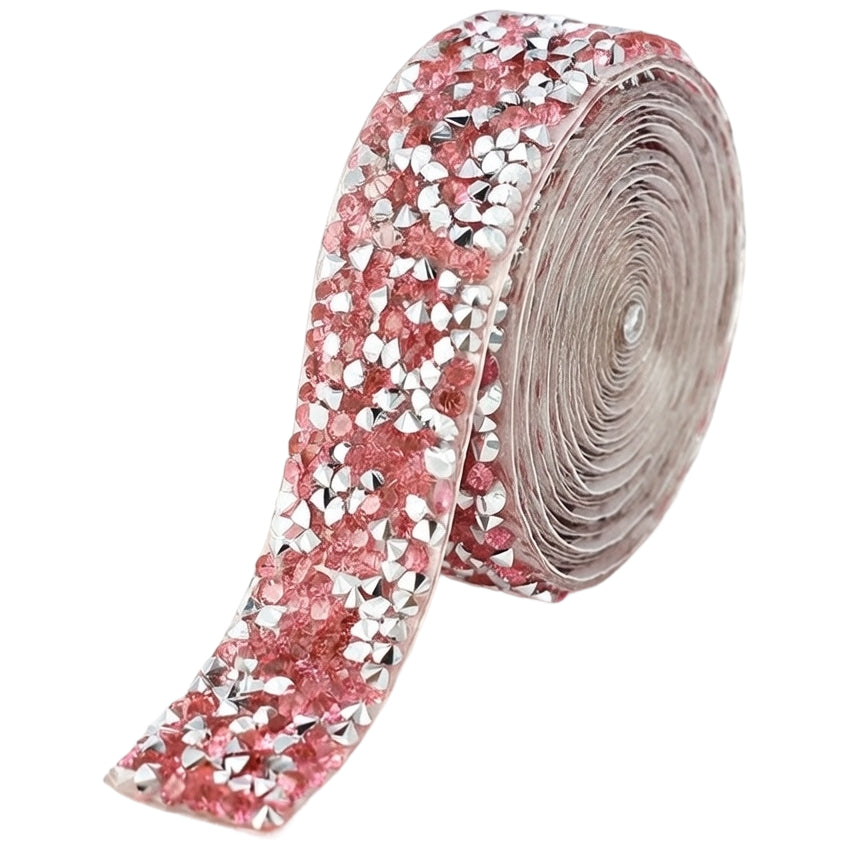 1 Yard Self Adhesive Rhinestone Ribbon Roll Resin Crystal Trim for Crafts Clothing Bags Shoes DIY Decorations