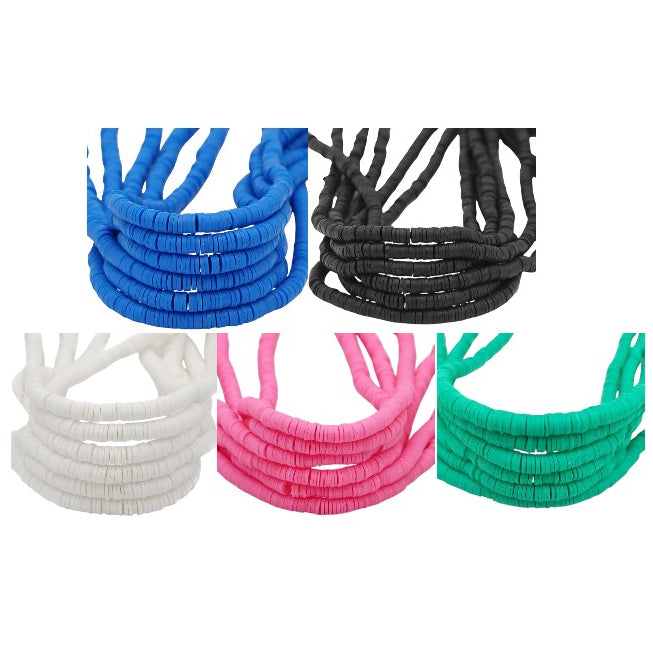 6mm Heishi Clay Beads Multicolor Polymer Disc Beads for Bracelet and Jewelry Making, Pack of 3500