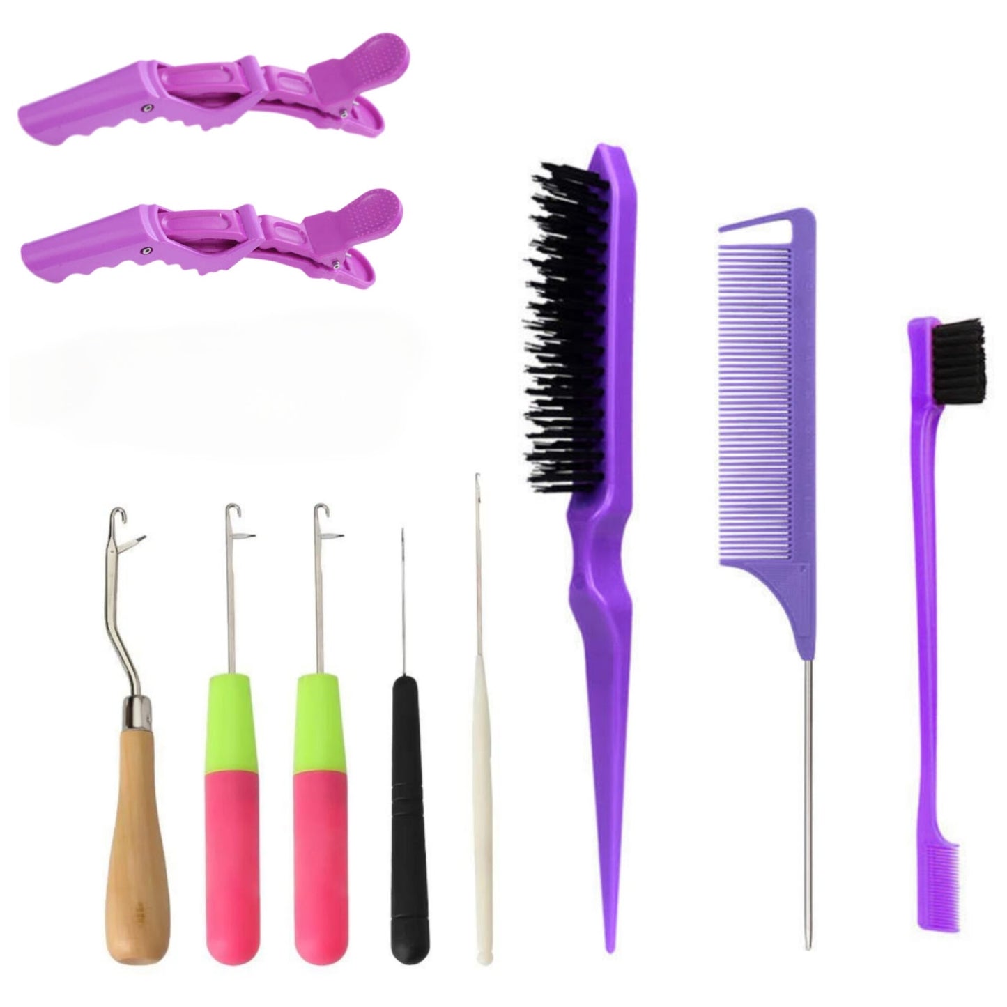 Crochet Hooks for Hair Extensions Set with Multiple Needle Sizes and Latch Hook for Passion Twists