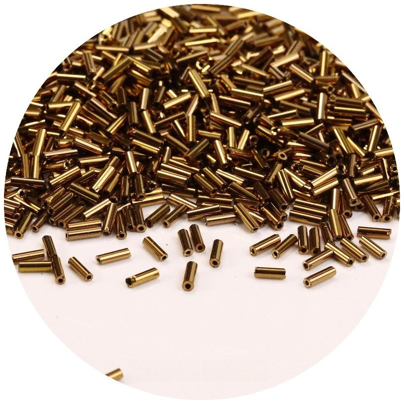 Glass Bugle Beads 2x6mm Mini Tube Seed Beads for Jewelry Making Crafts, Pack of 1200