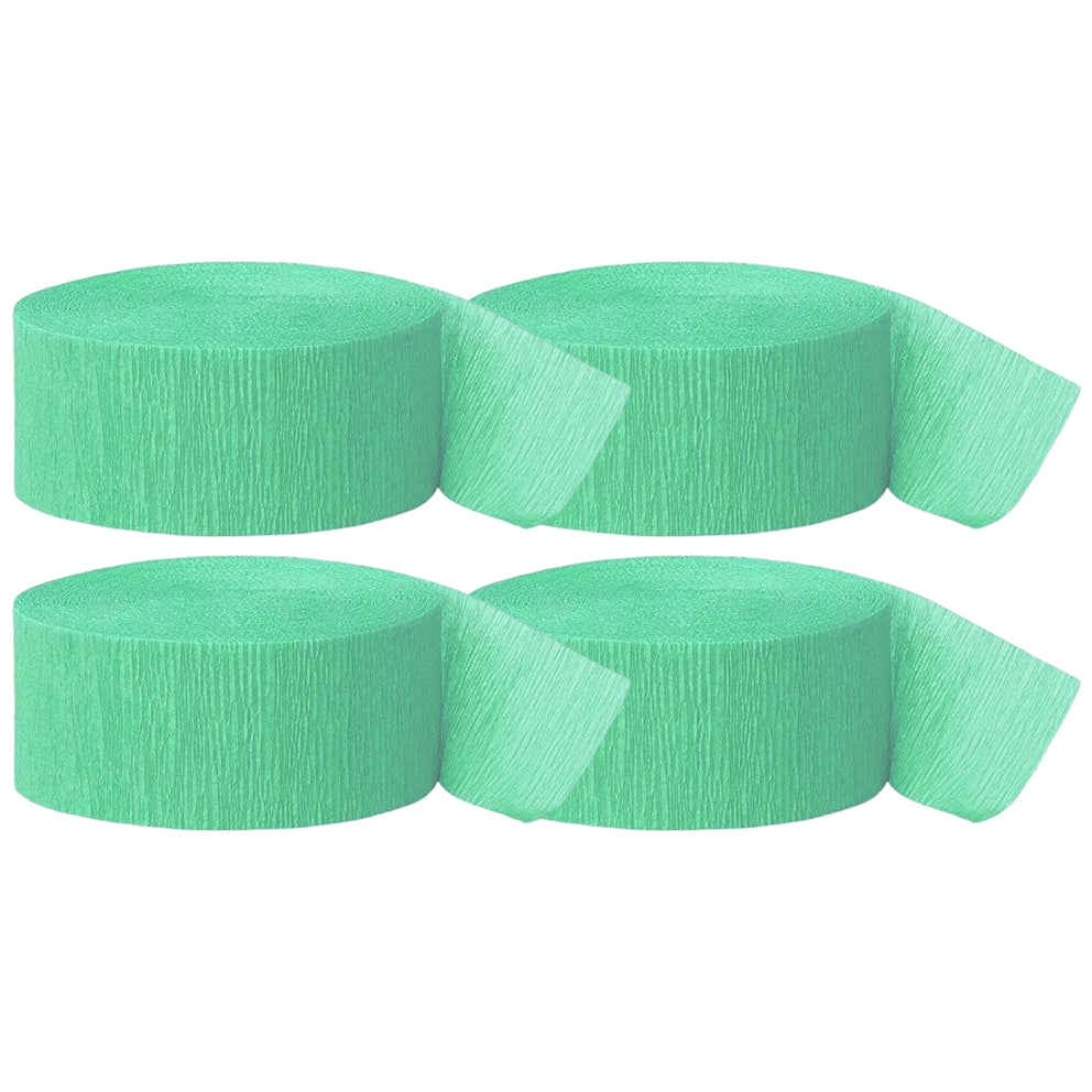 Crepe Paper Streamer Rolls for Birthday Parties, Baby Showers, Weddings, and Event Decorations, Pack of 4