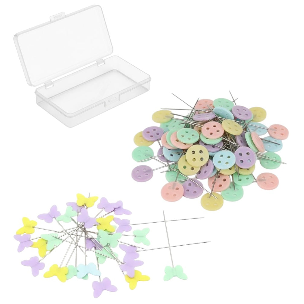 Flat Head Sewing Pins 2.16 Inch Straight Quilting Pins with Transparent Box for Crafts and Dressmaking