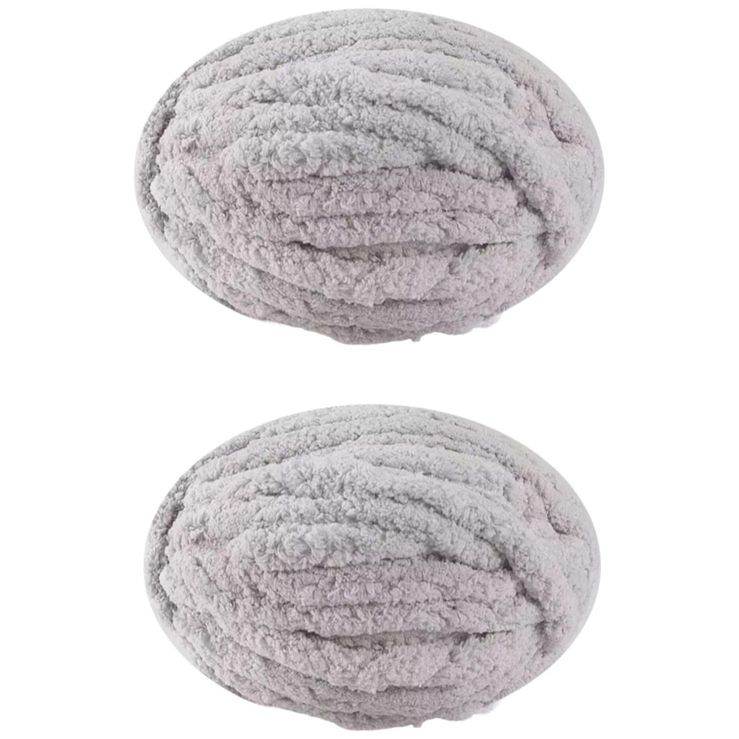 Jumbo Chunky Chenille Yarn for Knitting Crochet Weaving Blankets and DIY Craft Projects 250 Grams/8.82oz 29.53 yards, Pack of 2