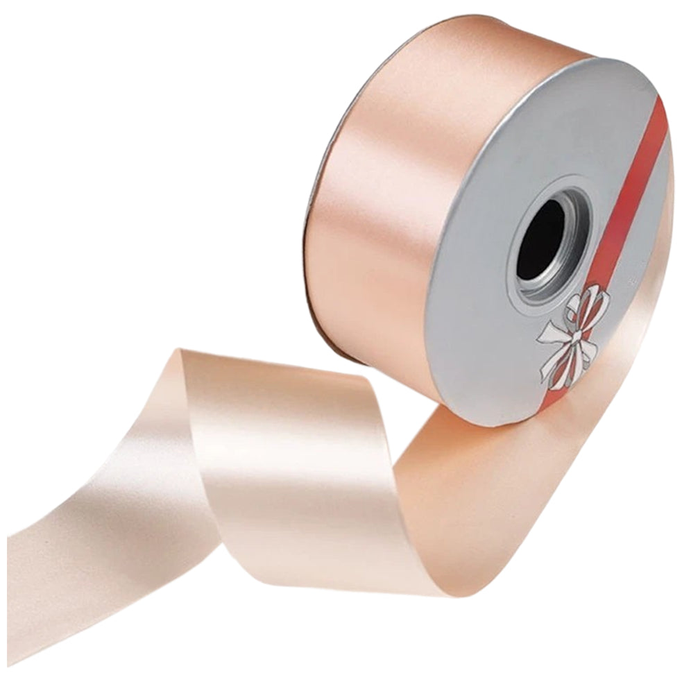 100 Yards Double Faced Cream Satin Ribbon for Gift Wrapping and Wedding Decorations