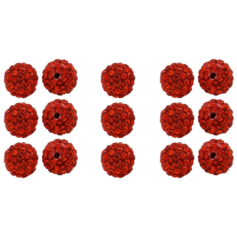 10mm White Rhinestone Beads for Jewelry Making Round Disco Crystal Beads for DIY Bracelets, Earrings and Necklaces