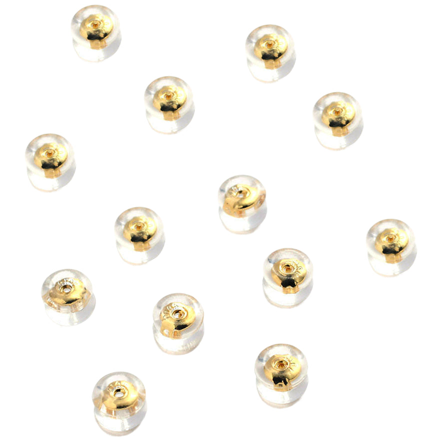 18K Gold Plated Silicone Earring Backs Hypoallergenic Secure Locking Stud Backings for Women Men Kids