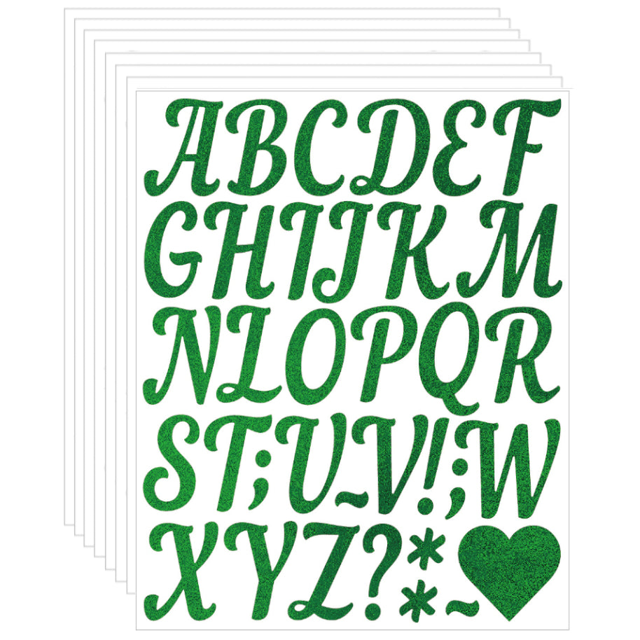 Glitter Vinyl Letter and Number Stickers Self Adhesive Waterproof Decals for Crafts Signs Mailbox DIY Decoration, Pack of 8