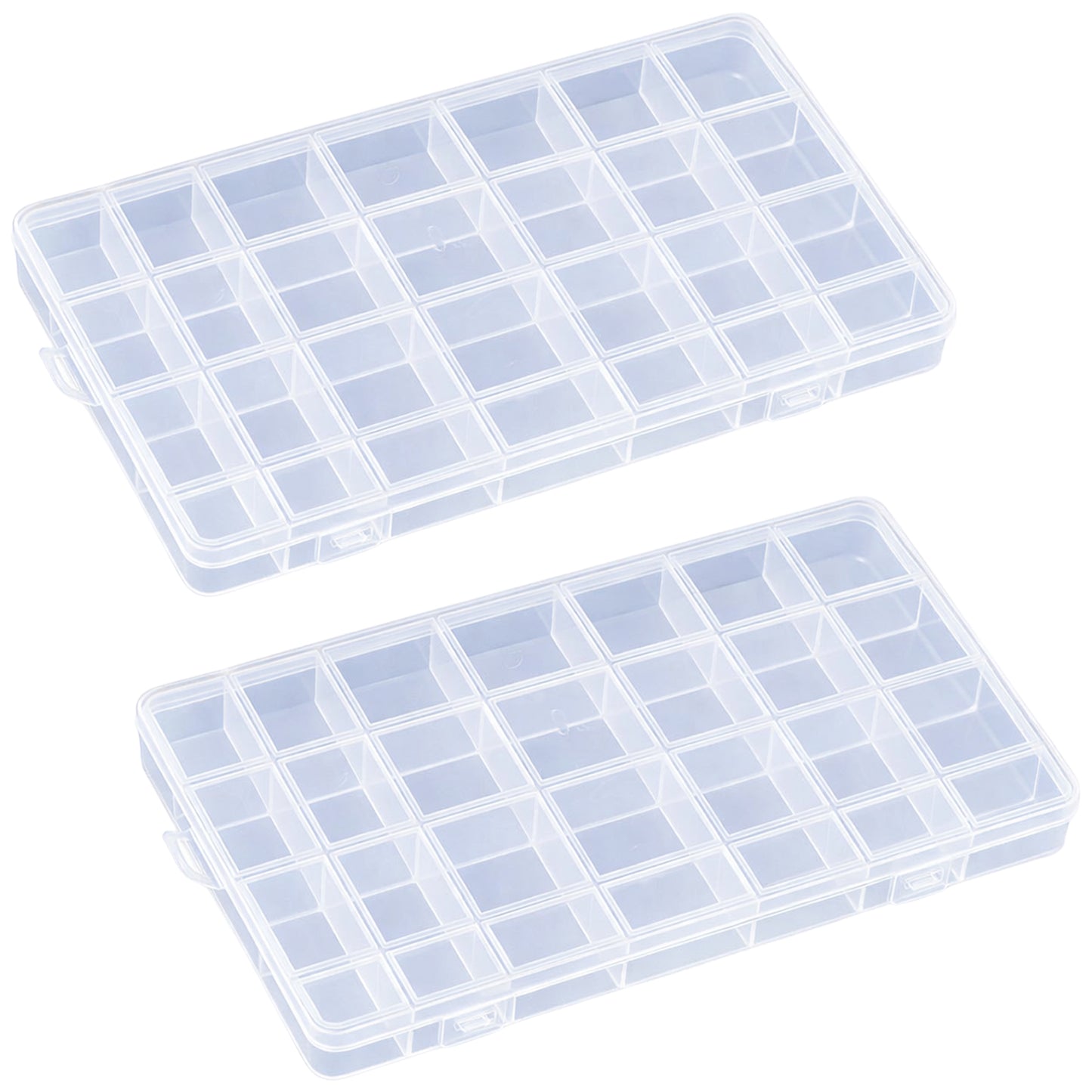 Clear Grid Plastic Bead Organizer Box with Dividers for Bead Art and Craft Storage Supplies