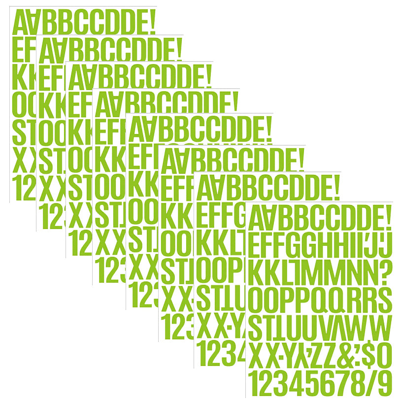 Colorful Cartoon Alphabet and Number Stickers Self Adhesive Vinyl Letters Decals for Classroom Signs Doors Mailboxes, Pack of 8