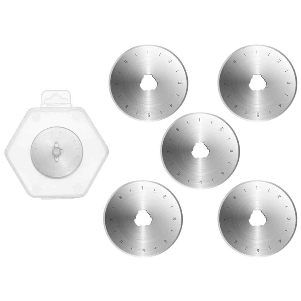 Rotary Cutter Replacement Blades Compatible with Olfa and Fiskars for Quilting, Sewing, Scrapbooking and Craft Cutting Tools