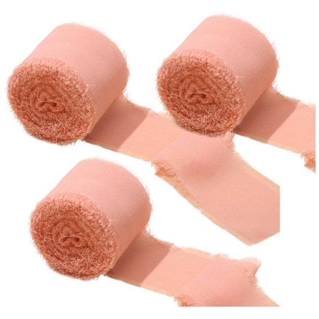 1.5 Inch Chiffon Ribbon 3 Rolls 15 Yards Total for Wedding Bouquets and Floral Decorations