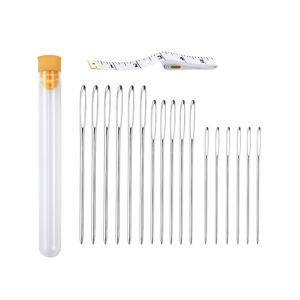 Stainless Steel Large-Eye Blunt Yarn Needles for Crochet, Knitting, Sewing, and Weaving