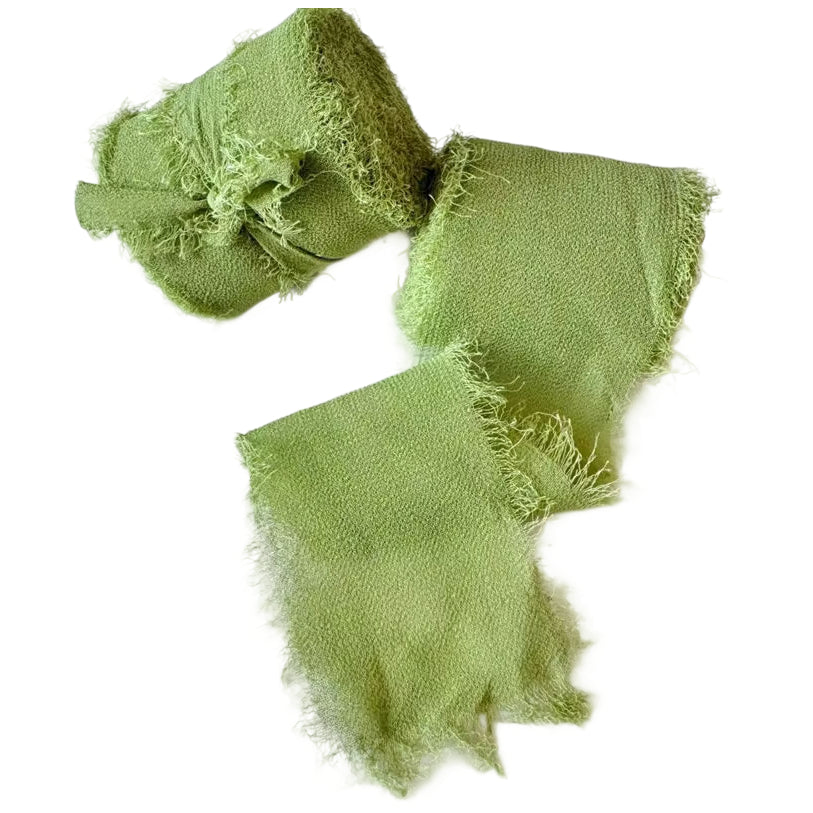 Chiffon Silk Ribbon 1.5 Inch x 10 Yards for Wedding Bouquets, Invitations, and Decorations, Pack of 2
