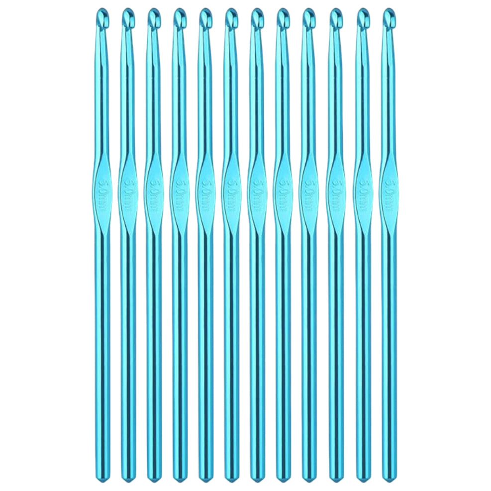 12pcs Aluminum Crochet Hook Set H/8 Size for DIY Yarn Crafts and Knitting Projects